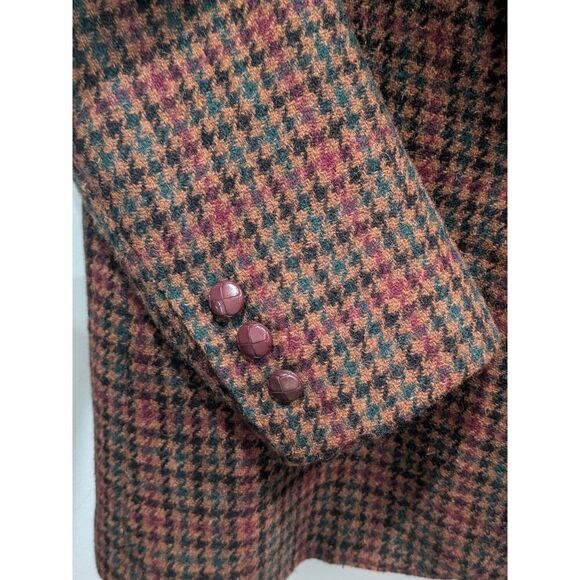 Vintage Giorgio Sant Angelo 100% Wool Houndstooth Preppy Academia Jacket, 10 - Picture 4 of 8